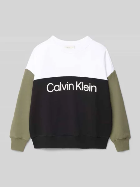 Bluza z nadrukiem z logo Calvin Klein Jeans czarna