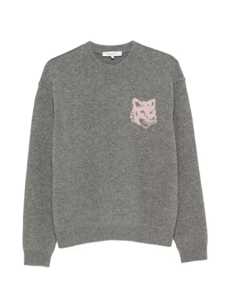 Pulover Maison Kitsune gri