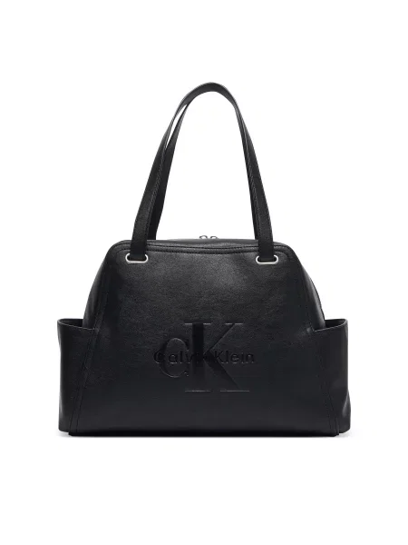 Calvin Klein Дамска чанта Pockets Monologo Tote черен