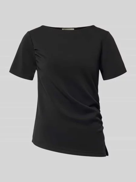 T-shirt w asymetrycznym kroju model Helle' My Essential Wardrobe czarna