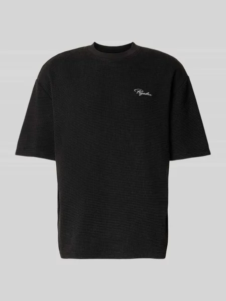 T-shirt o kroju oversized z fakturowanym wzorem i wyhaftowanym logo Pegador
