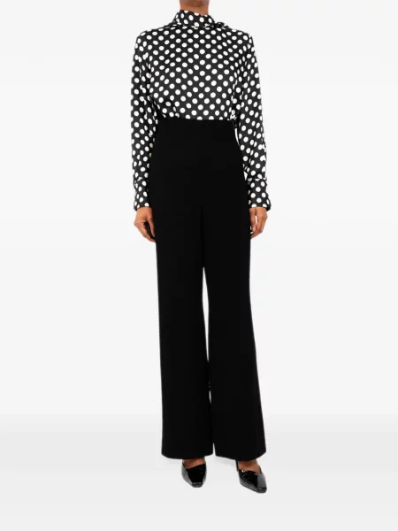 Pantaloni Nina Ricci cu talie înaltă din velur negru