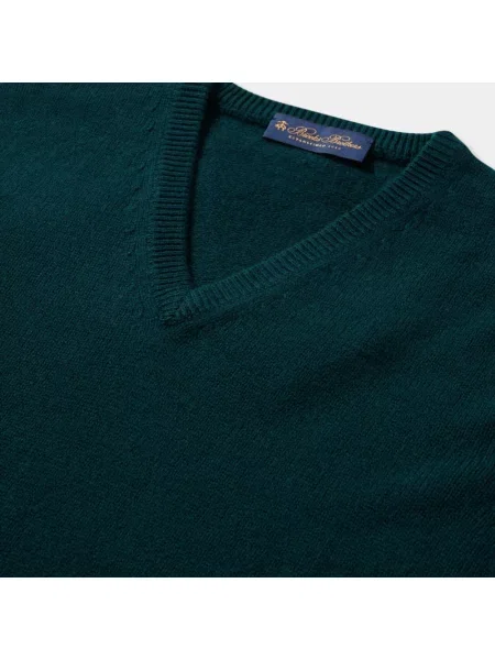 Sweter Brooks Brothers z kaszmiru zielony