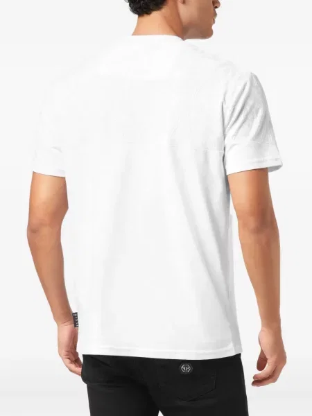 Tricou Philipp Plein din jacard alb