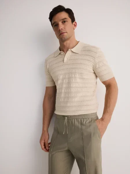 Льняные джоггеры Reserved бежевые