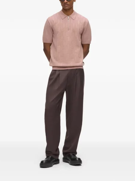 Tricou polo Karl Lagerfeld roz