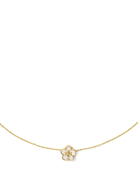 Gėlėtas vėrinys Tory Burch su perlais auksinė