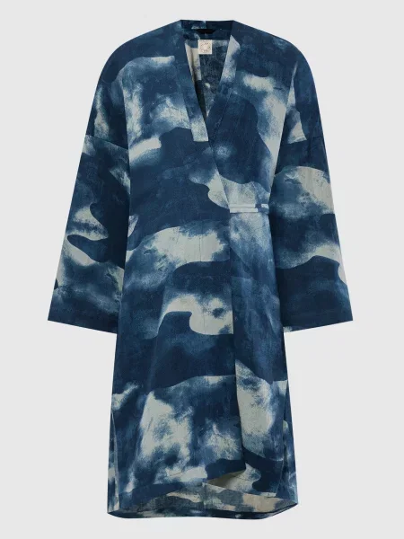 Льняной кардиган Jan Jan Van Essche с принтом с абстрактным узором синий