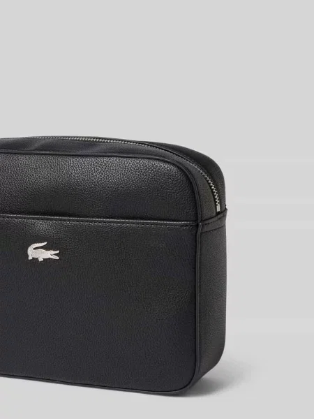 Kosmetyczka z detal z logo Lacoste czarna