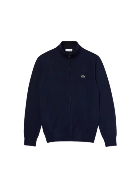 Sweter Lacoste z kapturem niebieski