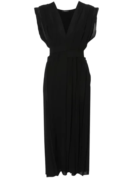 Rochie maxi Fabiana Filippi plisată din crep de costum negru