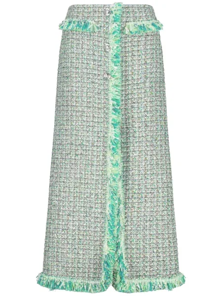 Fustă Giambattista Valli din tweed verde