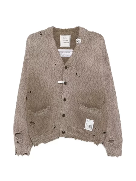Cardigan Maison Mihara Yasuhiro zdrențuiți maro