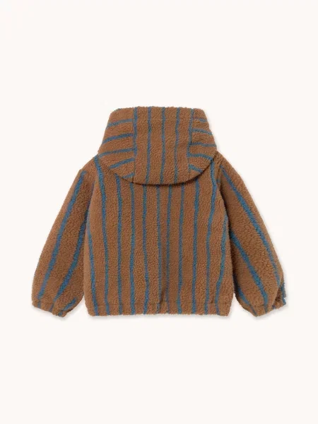 Tinycottons кофта на застібці з капюшоном дитяча флісова LINES SHERPA HOODIE