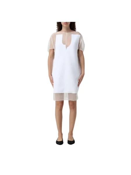 Mała mały sukienka mini Khaite z organzy biała