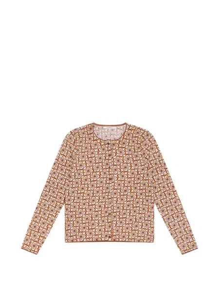 Cardigan Maliparmi cu decolteu rotund portocaliu