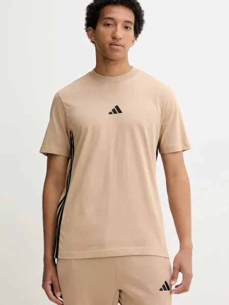 Тениска adidas Essentials с апликация бежово