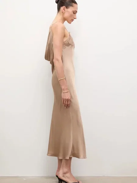 Haljina Answear.LAB maxi ravna bež