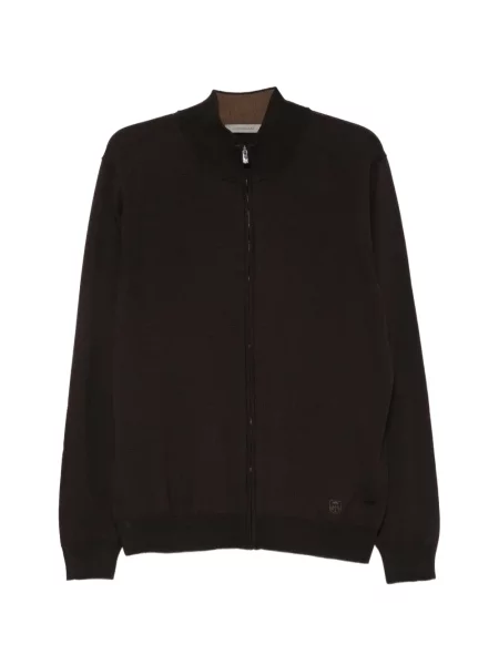 Cardigan Corneliani cu broderie maro