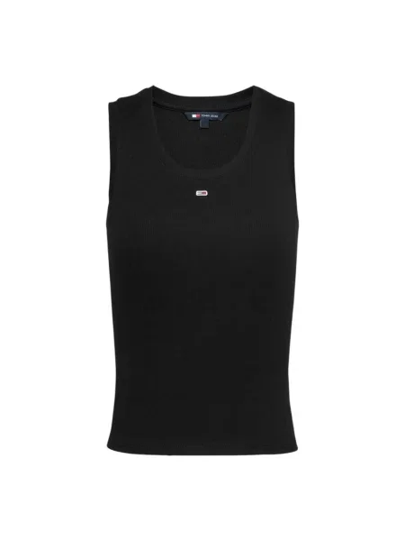 Top Tommy Jeans z logo czarny