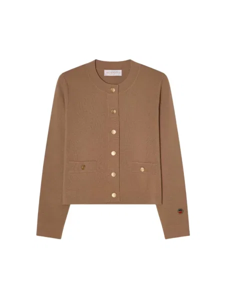 Kardigan Busnel wełniany brązowy