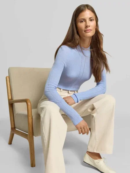 Sweter o kroju slim fit z dodatkiem wełny Myon błękitny