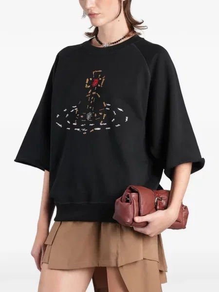 Къс суитчър Vivienne Westwood с къс ръкав черно