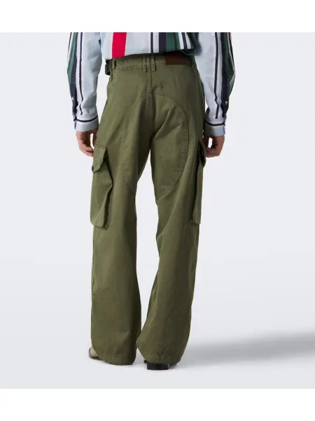 Pantaloni cargo Loewe din satin verde