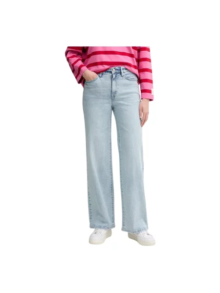 Szerokie jeansy Dkny z wysoką talią eleganckie niebieskie
