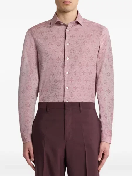 Cămașă Etro cu model floral din jacard roz