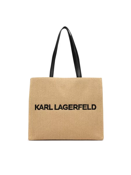 Karl Lagerfeld Paplūdimio krepšys tamsi / juoda smėlio