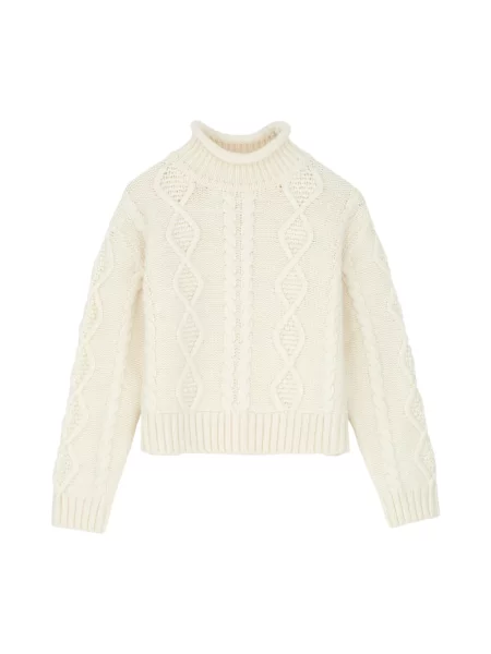 Sweter Skall Studio wełniany biały