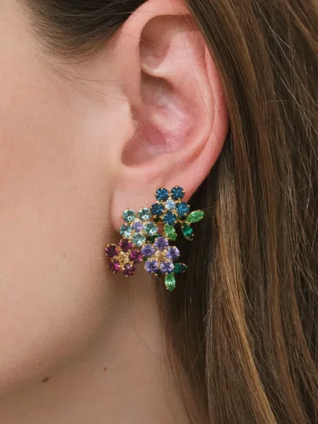 Cercei Jennifer Behr cu model floral