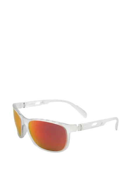 Ochelari de soare Adidas cu imprimeu geometric cu autograf alb