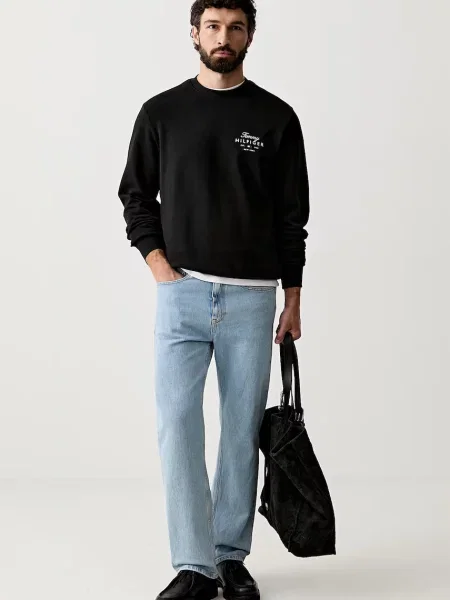 Tommy Hilfiger hanorac pentru bărbați din negru