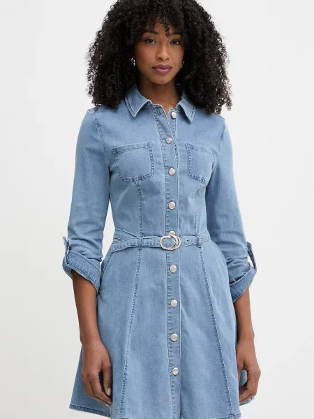 Morgan sukienka koszulowa jeansowa niebieska
