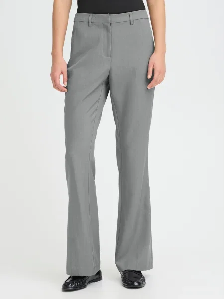 ICHI Pantaloni IHFAVA amestecat gri