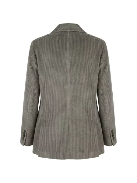 Sacou Brunello Cucinelli de catifea cord gri