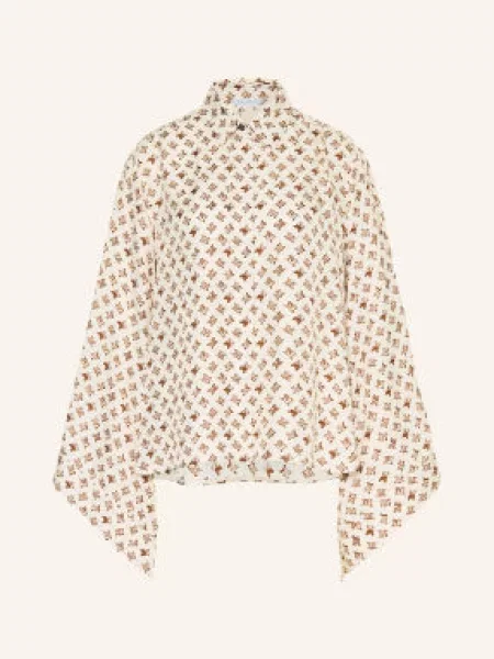 Max Mara Halenka Obice Z Hedvábí krémová / tmavě hnědá
