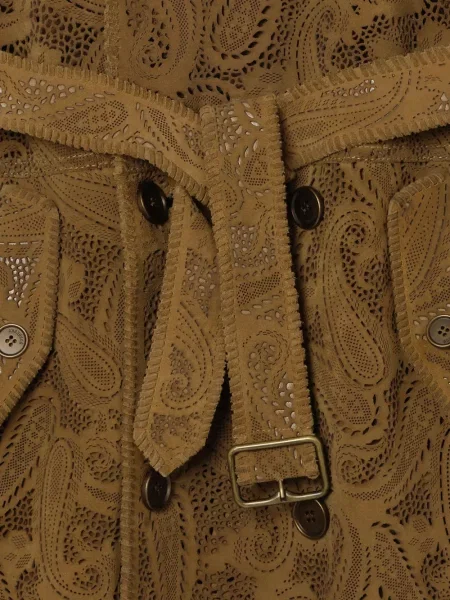 Καμπαρντίνα Burberry σουέτ paisley καφέ