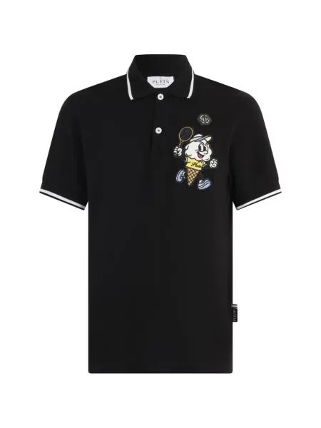 Tricou polo Philipp Plein cu imagine negru