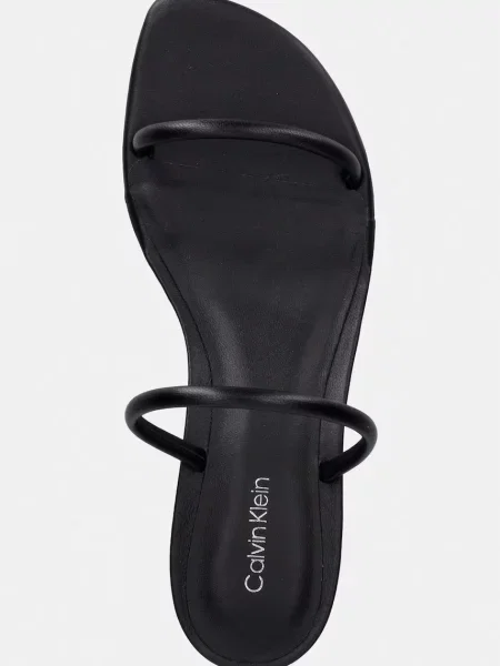 Calvin Klein szandál tűsarok bőr KITT HEEL SNDL DOUBLE STRAP LTH fekete