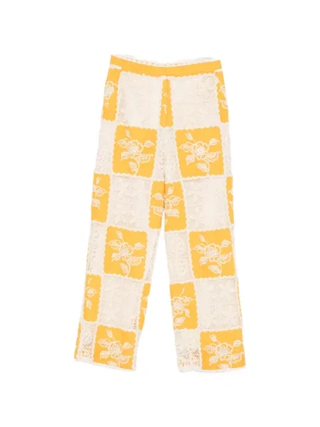 Pantaloni Farm Rio tricotate galben