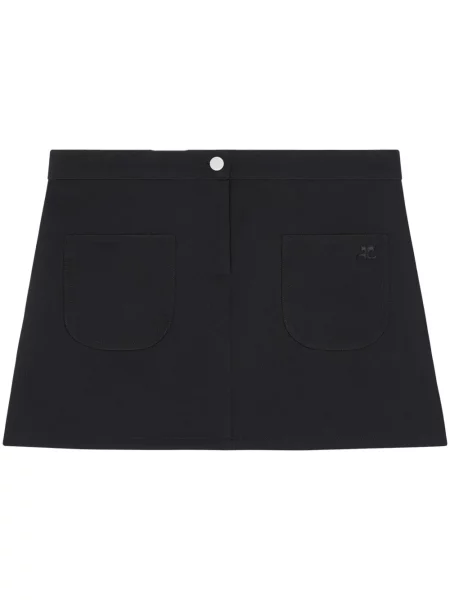 Fustă Courreges din țesătură twill negru