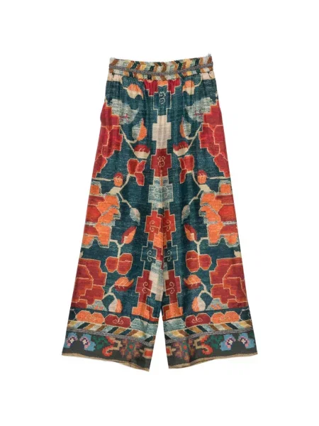 Pantaloni Pierre-louis Mascia cu imagine cu imprimeu geometric verde