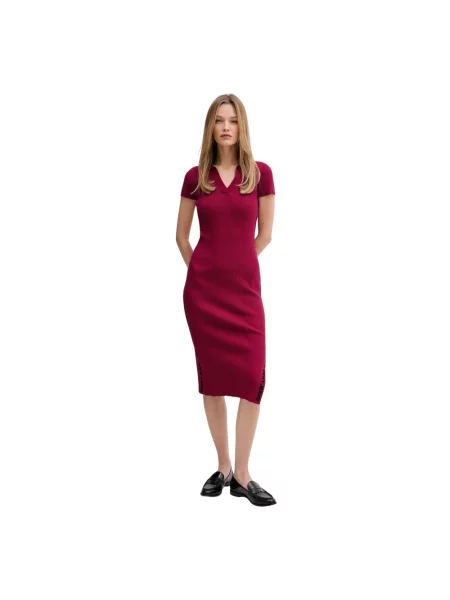 Sukienka midi Dkny z logo czerwona