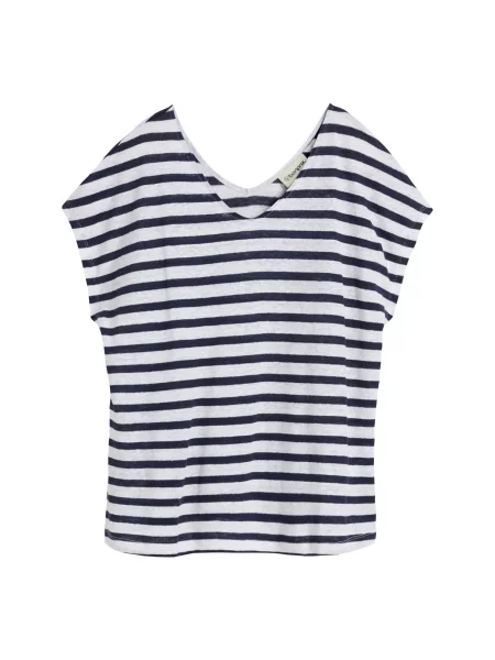 Bonprix Tricou albastru închis alb