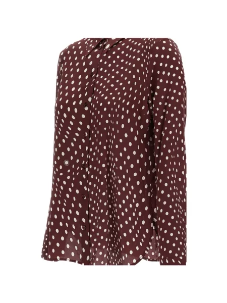 Cămașă Stella Mccartney de mătase cu buline maro