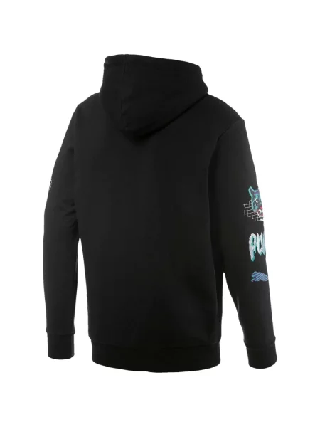 Hanorac cu glugă Puma cu cordon negru