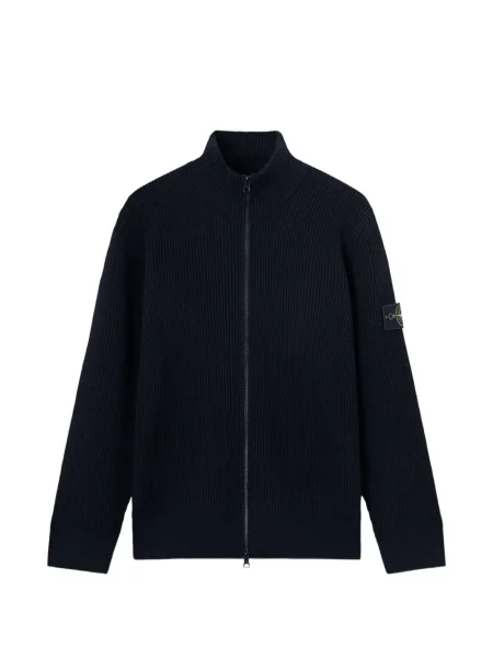 Cardigan Stone Island tricotate cu strasuri albastru